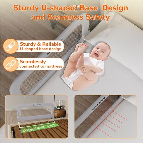 Bed Guard Rail for Toddlers - 1 Minute Quick Assembly & Double Side Lift with Safety Child Lock - Adjustable Height Baby Bed Rails for Queen King Full Size Bed(3 Packs, 78.74×78.74×74.8") in Saudi Arabia