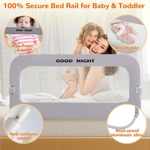 Bed Guard Rail for Toddlers - 1 Minute Quick Assembly & Double Side Lift with Safety Child Lock - Adjustable Height Baby Bed Rails for Queen King Full Size Bed(3 Packs, 78.74×78.74×74.8") in Saudi Arabia