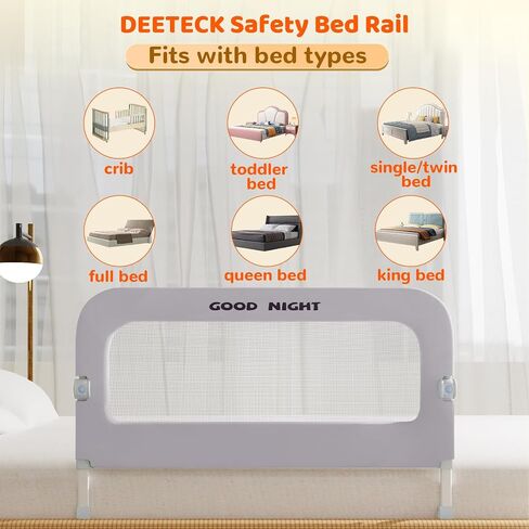 Bed Guard Rail for Toddlers - 1 Minute Quick Assembly & Double Side Lift with Safety Child Lock - Adjustable Height Baby Bed Rails for Queen King Full Size Bed(3 Packs, 78.74×78.74×74.8") in Saudi Arabia