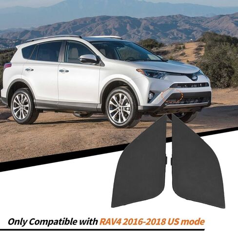Left and Right Front Bumper Tow Hook Eye Cover Cap Compatible with Rav-Four 2016-2018 Replaces 532850R080 532860R080 (2PCS) in Saudi Arabia