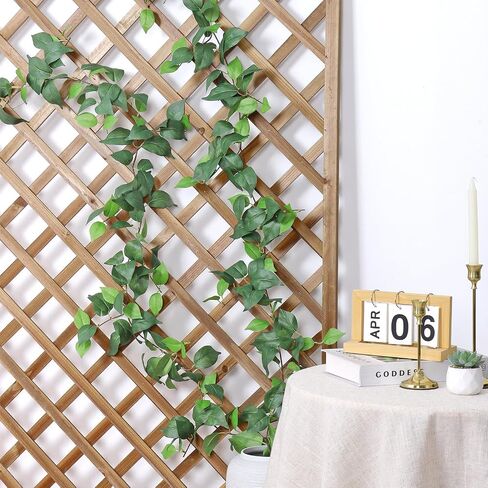 Dremisland 2 Strands Artificial Scindaps Vines Garland 6.7ft Fake Vines Ivy Garland Silk Green Leaves Faux Hanging Plants Greenery Decoration for Bedroom Wall Patio Party Wedding Decor (Ivy, 2PCS) in Saudi Arabia