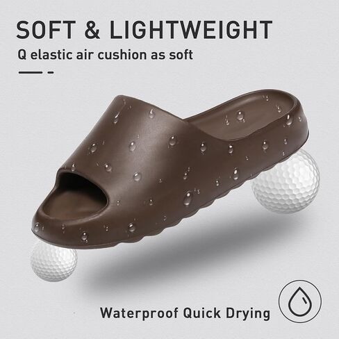 Cloud Slides for Women and Men, Platform Slides Slippers, Non-Slip Quick Drying Soft Lightweight Shower Shoes, Thick Sole Open Toe Slides Sandals for Indoor & Outdoor in Saudi Arabia