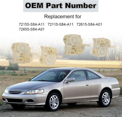 4pcs الخلفية الأمامية الخلفية اليسرى القفل اليسرى قفل مشغل متوافق مع Honda Accord S2000 Insight Civic CRV Odyssey بديل 72155-S84-A11 72115-S84-A11 72615-S84-A01 72655-S84-A01 in Saudi Arabia