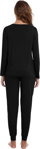 WiWi Women's 2 Piece Bamboo from Viscose Pajama Set Long Sleeve Top Jogger Pants Loungewear Pjs Sets S-XXL in Saudi Arabia