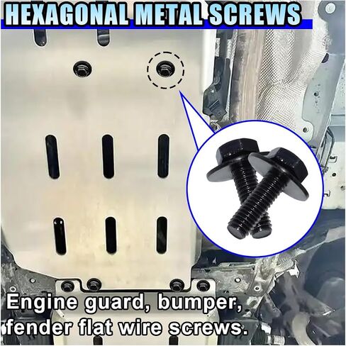 20PCS M6-1.0 x 24mm Hex Head SEMS Bolts - Automotive Body Bolts Screws Fastener Kit for Car Bumpers Fenders Splash Shield Under Cover Hood, M6-1.0 Bolt with 17.8mm Washer (20PCS) in Kuwait