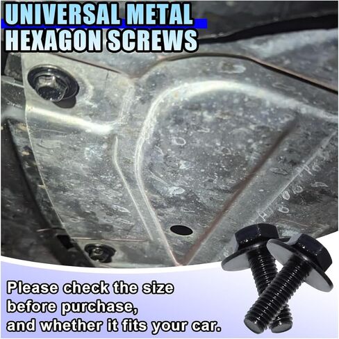 20PCS M6-1.0 x 24mm Hex Head SEMS Bolts - Automotive Body Bolts Screws Fastener Kit for Car Bumpers Fenders Splash Shield Under Cover Hood, M6-1.0 Bolt with 17.8mm Washer (20PCS) in Kuwait