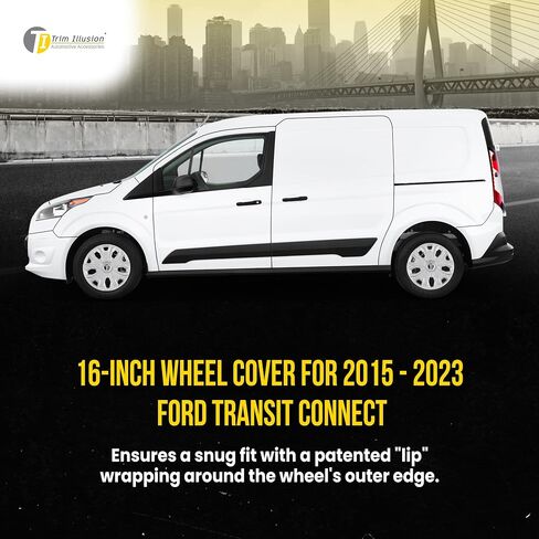 Gloss Black Wheel Rim Cover Hubcaps 16 Inch Snap-On, Compatible with Ford Transit Connect 2015-2023, Set of 4, WC114-16BLK in Saudi Arabia