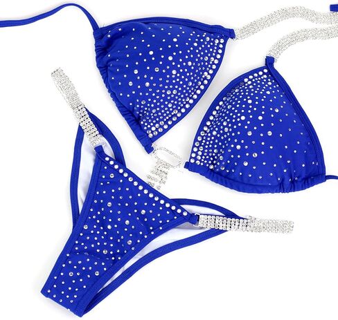 Competition Bikini Suit | NPC IFBB Posing Suit |Scrunch Bikini | Sapphire Blue in Saudi Arabia
