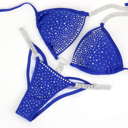 Competition Bikini Suit | NPC IFBB Posing Suit |Scrunch Bikini | Sapphire Blue in Saudi Arabia