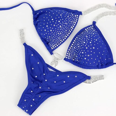 Competition Bikini Suit | NPC IFBB Posing Suit |Scrunch Bikini | Sapphire Blue in Saudi Arabia