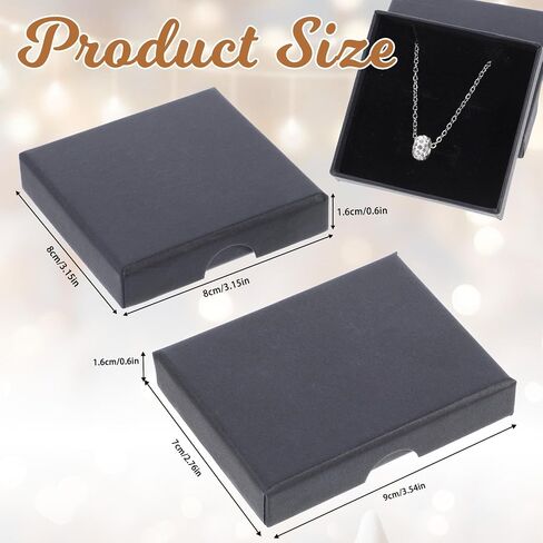 Thinp 2 Pack Foam Fill Cardboard Paper Jewelry Box Small Jewelry Gift Box Christmas Gift Box Necklace Bracelet Earring Organizer Box Apply for Pendant Jewelry Necklace Bracelet Packing (2 Sizes) in Saudi Arabia