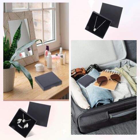 Thinp 2 Pack Foam Fill Cardboard Paper Jewelry Box Small Jewelry Gift Box Christmas Gift Box Necklace Bracelet Earring Organizer Box Apply for Pendant Jewelry Necklace Bracelet Packing (2 Sizes) in Saudi Arabia