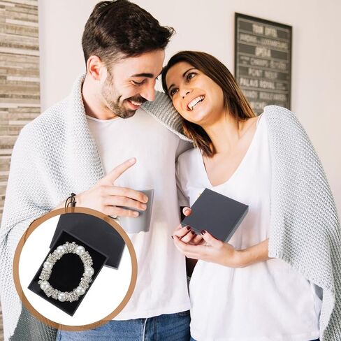 Thinp 2 Pack Foam Fill Cardboard Paper Jewelry Box Small Jewelry Gift Box Christmas Gift Box Necklace Bracelet Earring Organizer Box Apply for Pendant Jewelry Necklace Bracelet Packing (2 Sizes) in Saudi Arabia