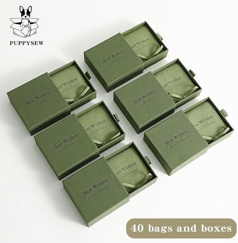 20PCS Jewelry Gift Boxes Square Cardboard Jewelry Boxes With Microfiber Jewelry Pouch Envelope Style Jewelry Storage for Bracelets Earrings Necklaces Jewelry Gift (GREEN) in Saudi Arabia