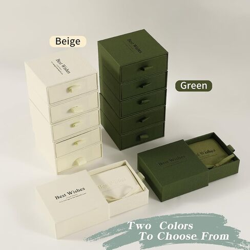 20PCS Jewelry Gift Boxes Square Cardboard Jewelry Boxes With Microfiber Jewelry Pouch Envelope Style Jewelry Storage for Bracelets Earrings Necklaces Jewelry Gift (GREEN) in Saudi Arabia