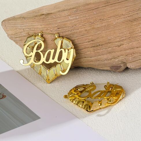 2 PCS Gold Bamboo Hoop أقراط للنساء - 80s 90s الأطواق القاضية الأبواب ، وأحجام صغيرة إلى كبيرة ، على شكل قلب ، أقراط ذهبية الهيب هوب الهيب هوب ، إكسسوارات إكسسوارات عصرية. in Kuwait