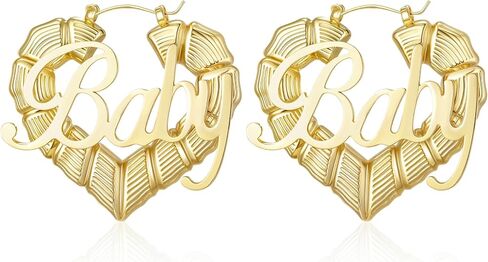 2 PCS Gold Bamboo Hoop أقراط للنساء - 80s 90s الأطواق القاضية الأبواب ، وأحجام صغيرة إلى كبيرة ، على شكل قلب ، أقراط ذهبية الهيب هوب الهيب هوب ، إكسسوارات إكسسوارات عصرية. in Kuwait