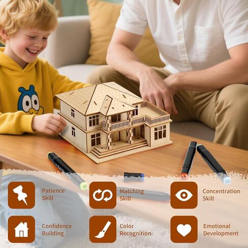 الألغاز ثلاثية الأبعاد للبالغين ، وأطقم الطراز الخشبية الحديثة فيلا ، هدية في عيد ميلاد عيد الميلاد in Kuwait