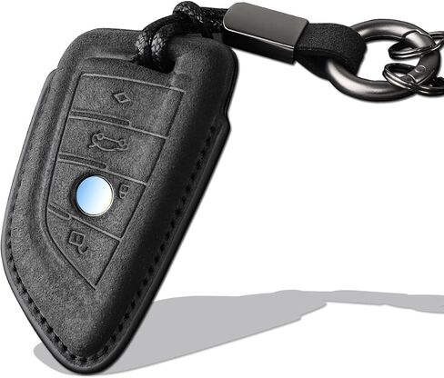 بالنسبة إلى غطاء مفتاح BMW مع سلسلة المفاتيح لائحة BMW 3 5 6 7 X1 X2 X3 X5 X6 Series Keys Keys Protector Suede (Black ، Style A) in Saudi Arabia