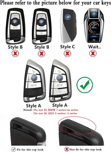 بالنسبة إلى غطاء مفتاح BMW مع سلسلة المفاتيح لائحة BMW 3 5 6 7 X1 X2 X3 X5 X6 Series Keys Keys Protector Suede (Black ، Style A) in Saudi Arabia