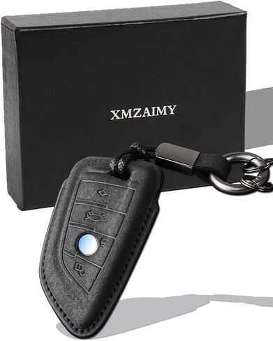 بالنسبة إلى غطاء مفتاح BMW مع سلسلة المفاتيح لائحة BMW 3 5 6 7 X1 X2 X3 X5 X6 Series Keys Keys Protector Suede (Black ، Style A) in Saudi Arabia