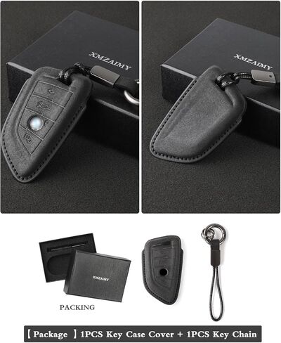 بالنسبة إلى غطاء مفتاح BMW مع سلسلة المفاتيح لائحة BMW 3 5 6 7 X1 X2 X3 X5 X6 Series Keys Keys Protector Suede (Black ، Style A) in Saudi Arabia