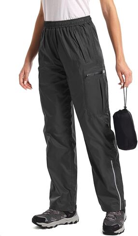 Women's Rain Pants Waterproof Hiking Pants Windproof Lightweight Over Pants Outdoor for Golf Fishing Cycling #2089 in Kuwait