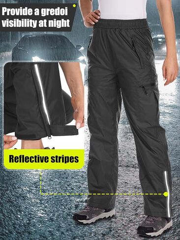 Women's Rain Pants Waterproof Hiking Pants Windproof Lightweight Over Pants Outdoor for Golf Fishing Cycling #2089 in Kuwait