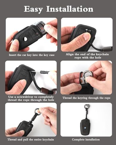 بالنسبة إلى غطاء مفتاح BMW مع سلسلة المفاتيح لائحة BMW 3 5 6 7 X1 X2 X3 X5 X6 Series Keys Keys Protector Suede (Black ، Style A) in Kuwait