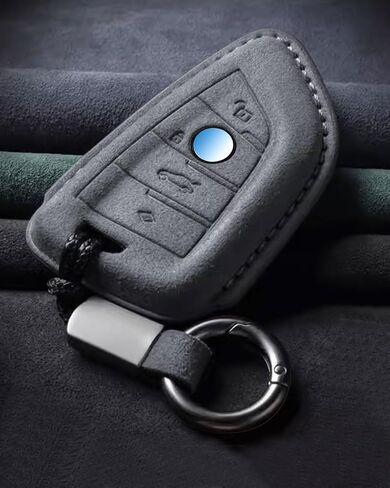 بالنسبة إلى غطاء مفتاح BMW مع سلسلة المفاتيح لائحة BMW 3 5 6 7 X1 X2 X3 X5 X6 Series Keys Keys Protector Suede (Black ، Style A) in Kuwait