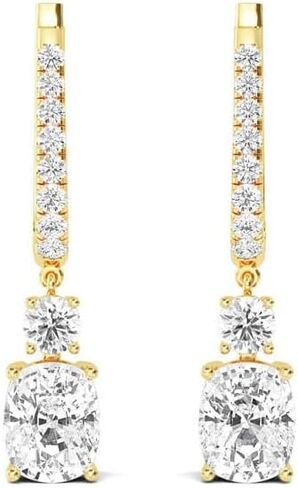 1-5 قيراط (CTW) مختبر وسادة الذهب البيضاء مختبر ماس Diamond Drop أقراط 2 Stone (Color E-F Clarity vs2-Si1) in Kuwait