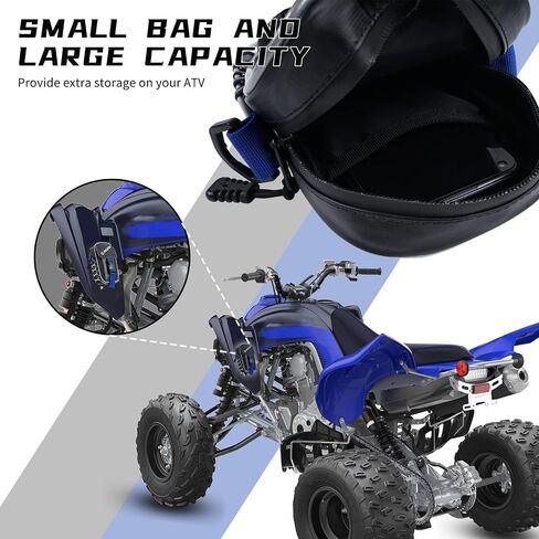 Raptor 700 Fender Bag, Dual-use ATV Storage Accessories Gear Tool Bag with Strong Velcro, Reflective Strip, No drilling, Easy installation, Compatible with Yamaha Raptor 700, Black in Saudi Arabia