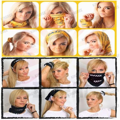 Kinree 6pcs وشاح السحر في الهواء الطلق ، عصابات رأس مرنة ، حجاب ، أغطية رأس ، قناع in Kuwait