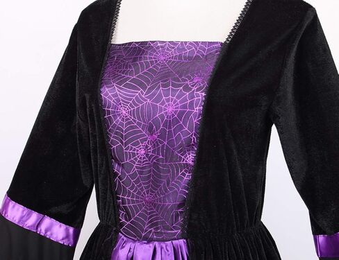 Colorful House Women Wicked Witch Costume, Purple Long Sorceress Classic Dress in Kuwait