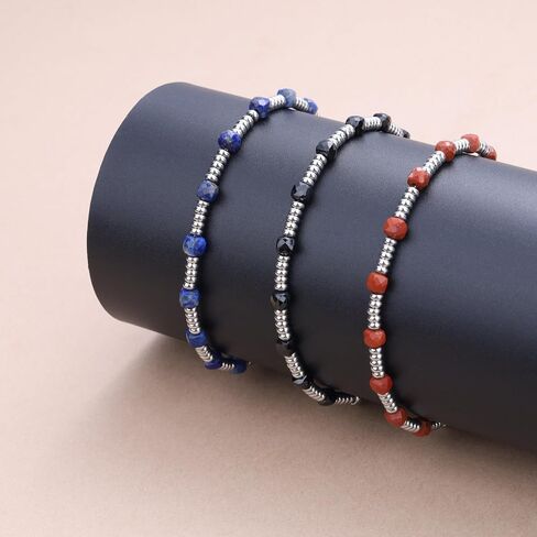 Gavu Lapis Lazuli Red Jasper Spinel Bracelet للرجال ، سوار بالخرز الكريستال للرجال in Kuwait