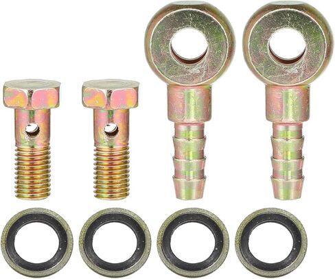 Banjo Bolt M8x1 Banjo خرطوم Barb Barb Bolt Line Brake Line Adapter مع غسالات النحاس لسيارة الدراجات النارية (مجموعة من 2) in Saudi Arabia