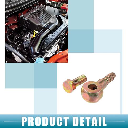 Banjo Bolt M8x1 Banjo خرطوم Barb Barb Bolt Line Brake Line Adapter مع غسالات النحاس لسيارة الدراجات النارية (مجموعة من 2) in Saudi Arabia