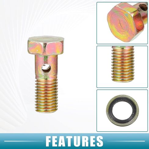 Banjo Bolt M8x1 Banjo خرطوم Barb Barb Bolt Line Brake Line Adapter مع غسالات النحاس لسيارة الدراجات النارية (مجموعة من 2) in Saudi Arabia
