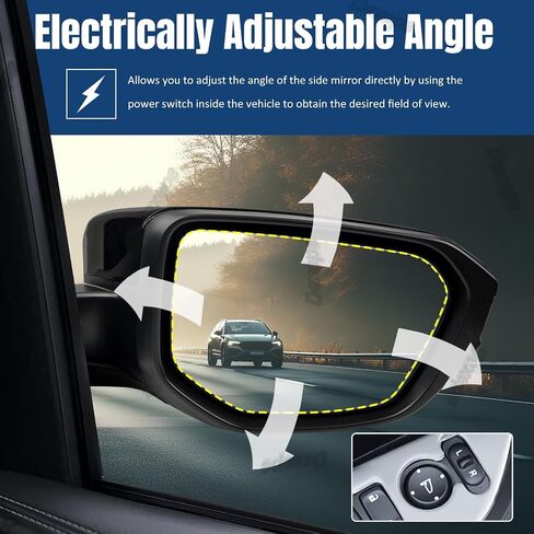 Passenger Side Mirror Assembly 2016-2021 Compatible with Honda Civic Sedan Coupe Hatchback Right Rearview Mirror Non-heated Power Adjustable Glass Replace HO1321283, 76208TBAA01ZA (3 Pin Black) in Kuwait