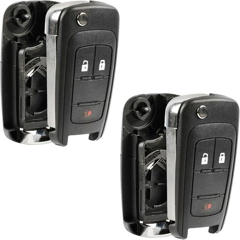 Key Fob Keyless Entry Remote Flip Shell Case & Pad fits Chevy 2010-2017 Equinox / 2012-2017 Sonic/GMC 2010-2017 Terrain, Set of 2 in Saudi Arabia