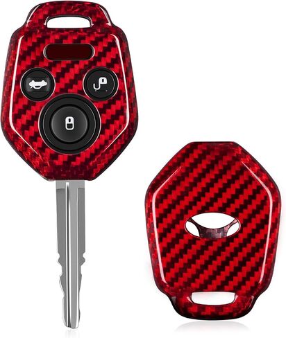T-carbon Real Glass Fiber Key Fob Cover Compatible with Subaru WRX Key Fob Cover 3D Texture Key Fob Protector fits for Impreza WRX Key Shell Accessories,Silver Black in Kuwait
