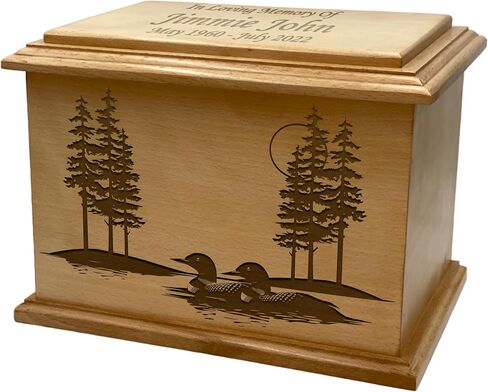 Wooden Urn for Human Ashes, Large Funeral Cremation Urn with Personlaization and Multiple Designs (Cowboy Boots) in Saudi Arabia