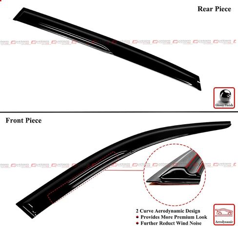 Premium 3D Wavy M Style Aero Sport Black Window Visor Rain Guard Deflector Compatible for 2014-2020 Acura MDX in Saudi Arabia