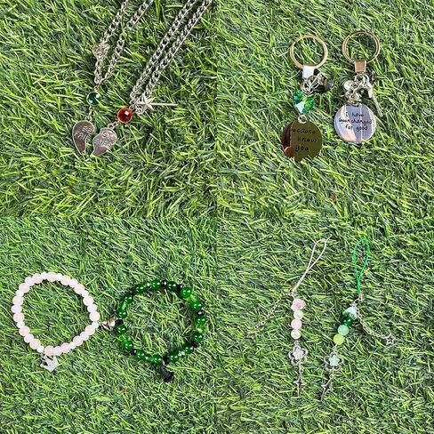 8pcs مجموعة هدايا أفضل أصدقاء مستوحاة من الأشرار-سلاسل مفاتيح Elphaba & Glinda ، أساور مطابقة ، قلادات قلادة القلب وسحر BFF ، هدايا عيد الميلاد وعيد الحب المثالية للعشاق للجماهير in Kuwait