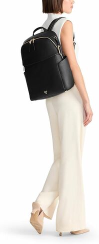 Tumi - حقيبة ظهر Raina Voyageur - حقيبة ظهر جلدية متميزة للنساء والرجال - حقيبة يومية مع جيب الهاتف وجهاز الكمبيوتر المحمول - أجهزة ذهبية سوداء وخفيفة in Kuwait