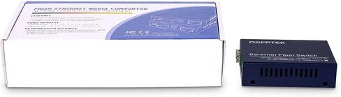 Gigabit Media Converter, QSFPTEK 1.25G Single Mode Dual LC Fiber, 1x 10/100/1000Base-T RJ45 to 1x 1000Base-LX SFP Slot to Ethernet, Versatile Compatibility, up to 20km, AC 100V~240V in Saudi Arabia