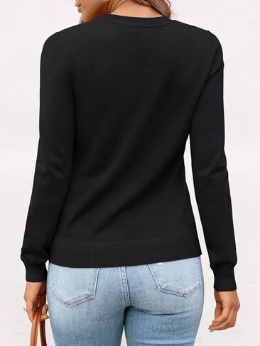 LILLUSORY V Neck Lightweight Sweaters for Women 2025 Fall Outfits Long Sleeve Knit Pullover Tops Trendy Fashion in Kuwait