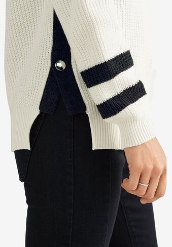 ellos Plus Size Side Stripe Mockneck Sweater in Kuwait