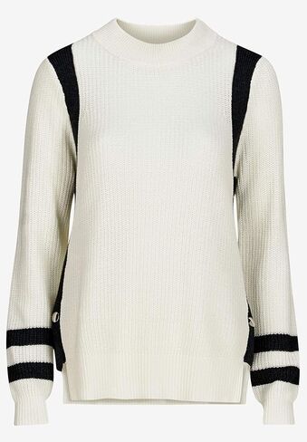 ellos Plus Size Side Stripe Mockneck Sweater in Kuwait