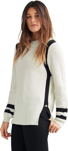 ellos Plus Size Side Stripe Mockneck Sweater in Kuwait